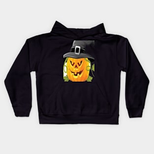 Pumpkin with a hat Kids Hoodie